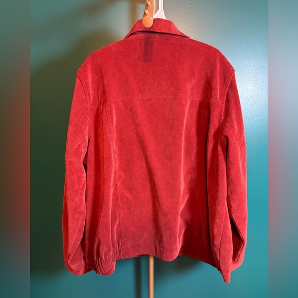 Alfred Dunner Burnt Orange Reddish Corduroy Blazer Classic Collar - Picture 2 of 5